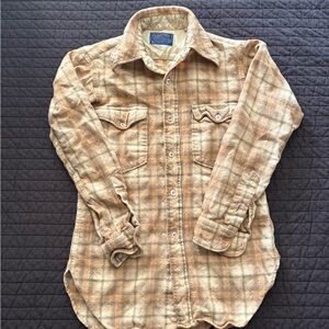Vintage Pendleton Wool Shirt Jacket Lined 60-70s Made in USA Size S
